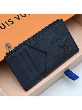 Louis Vuitton Aerogram Coin Card Holder Fragment Case Navy